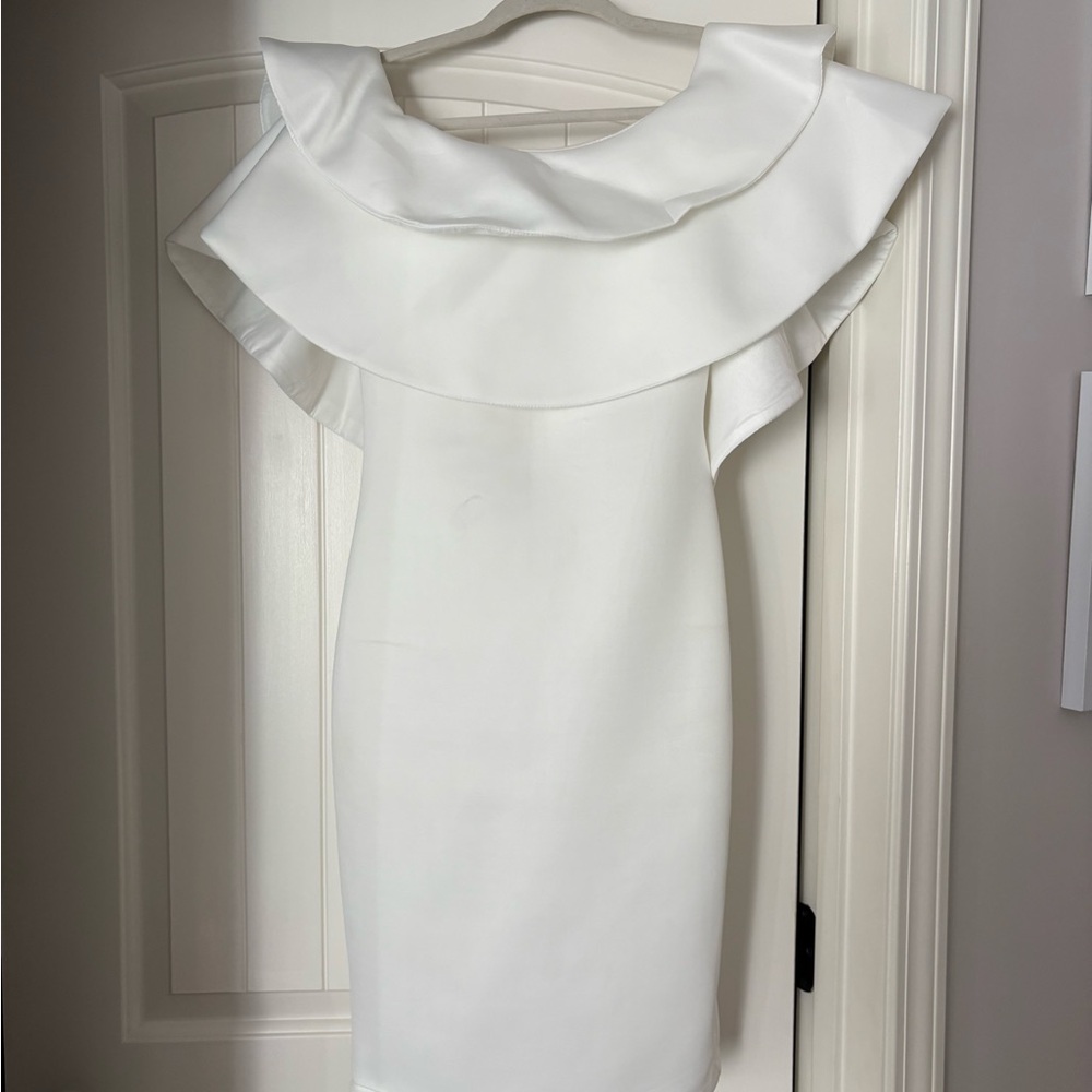 Elegant White Ruffle Dress